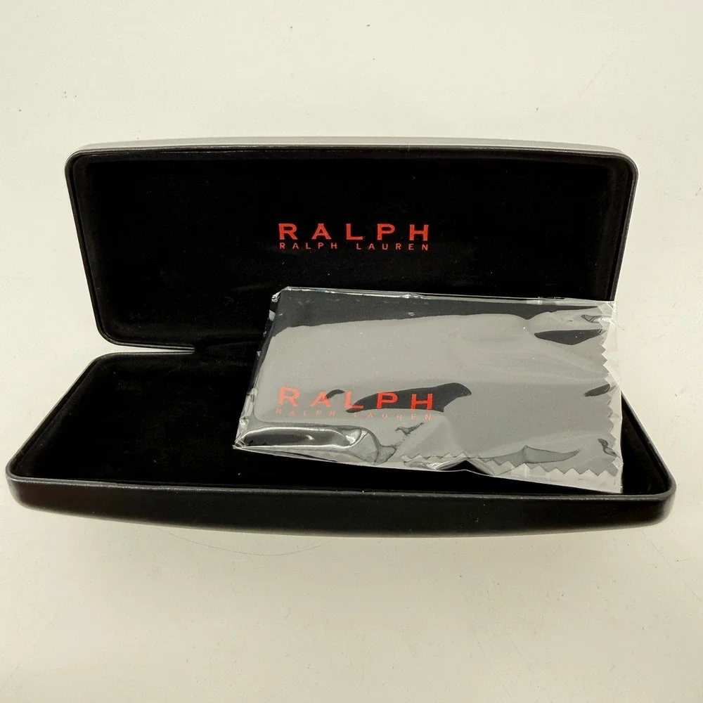 Ralph Ralph‎ Lauren Glasses Case Unisex OS Black Hard Shell with Cleaning Cloth